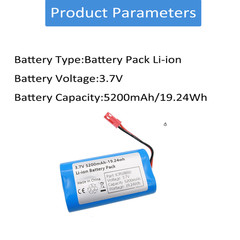 3.7V 5200mah Rechargeable Battery Pack Lithium Ion Batteries with JST-2P…
