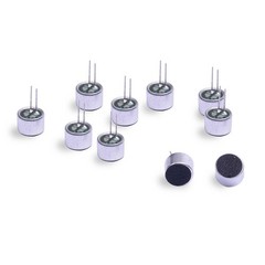 Cylewet 10Pcs Cylindrical Electret Condenser Microphone Pickup Mini, Black