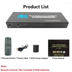 7 in 1 out HDMI2.0 Switcher with IR Remote 4K@60Hz HDMI 2.0 7×1 Support HDR new