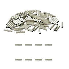 100PCS 22-18 AWG Non Insulated Butt Connectors, Seamless Bare Copper Crimp Splic