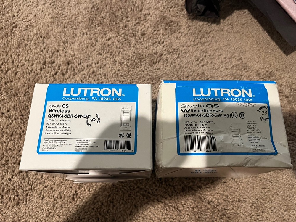 Lutron QS Wireless QSWK4-5BR-SW-E01