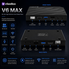 Vseebox V6 Max Version Voice Control, 4GB RAM, 64GB 8K HDMI, Android 14,