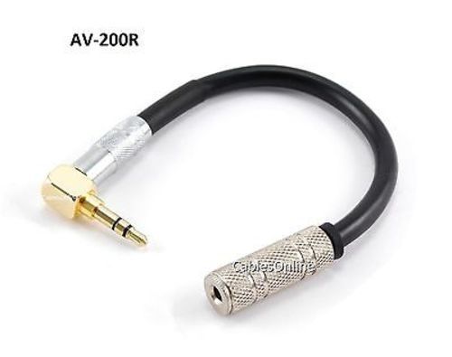 CablesOnline 6″ Right-Angle 3.5mm Stereo Male to Female Audio Extension Cable