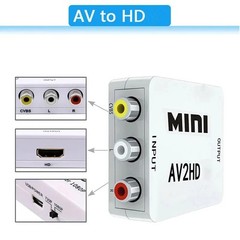RCA to HDMI Converter Adapter AV 1080P For TV Audio Video Composite CVBS AV2HDMI
