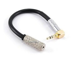 CablesOnline 6″ Right-Angle 3.5mm Stereo Male to Female Audio Extension Cable