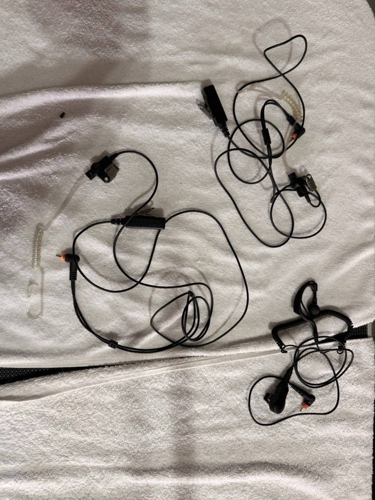 Lot of 3 Earpieces Headsets For Motorola SL300 TLK100 Radio 2 Tube 1 ARC Earhook