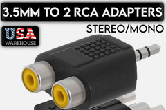 Computer Audio to L & R Speaker Adapter 3.5mm Stereo/Mono to 2 Female/Male Audio