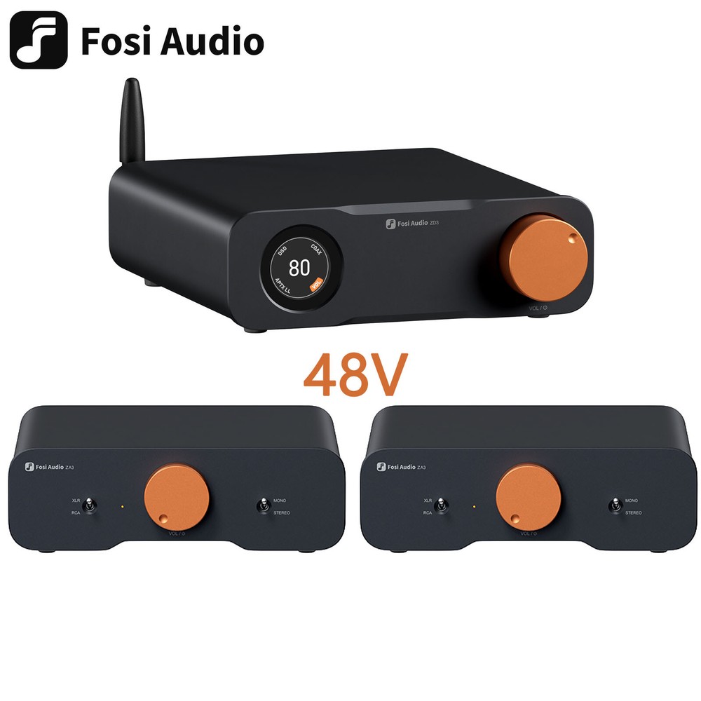 Fosi Audio Power System 2*ZA3+ZD3 Stereo Amplifier Home Audio Component Mono Amp