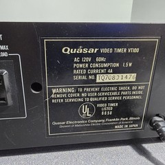 Vintage QUASAR Audio/Video AVS Clock Timer VT100 Silver JAPAN Analog Stereo VCR