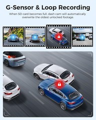 AZDOME Small Dash Cam for Cars WiFi 1296P FHD Parking Modes Loop Recording 1080P
