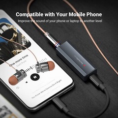 Fosi Audio DS2 USB C to AUX Headphone Amp DAC Dongle Dual Output DSD256 Jack NEW
