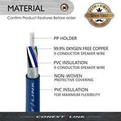 Conext Link MSC918-10 10 Feet 9 Conductors Blue Speed Wire Primary Wire Speaker