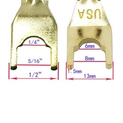 Spade Plug to Female Banana Jack Adapter Cable, 4mm Banana Jack Female to For…