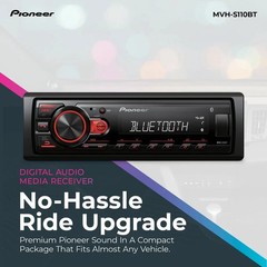 Pioneer MVH-S110BT 1-Din Digital Media Receiver Car Stereo – Bluetooth, Black