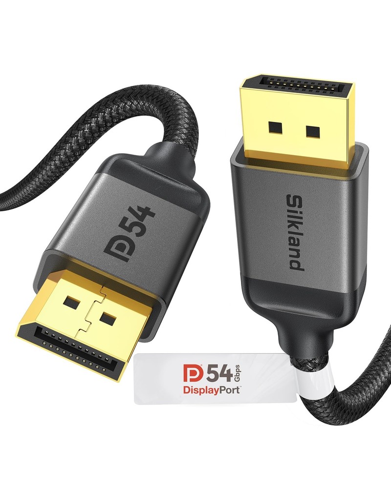 Silkland 54Gbps Displayport Cable 2.1 Vesa Certified Dp 2.1 Cable 16K30Hz