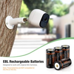 EBL 16340 CR123A USB Rechargeable Li-ion Battery 3.0V For Arlo Camera Lot