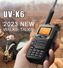 UV-K6 Portable Walkie Talkie Am Fm UHF VHF 2 Way Radio Long Range Receiver+Cable