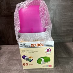 NEW Y2K CD & DVD Storage Box One Touch Sliding Door Holds 60 CD Baby Pink HIPCE