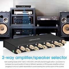 Passive 2 Way Stereo Amplifier / Speaker Switcher Box HIFI Home Audio Selector