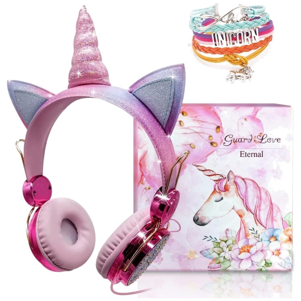 Cute Unicorn Girls Headphones – Adjustable Headband