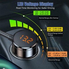3 Way Car Cigarette Lighter Splitter with USB Fast Charger QC 3.0 & Type-C PD