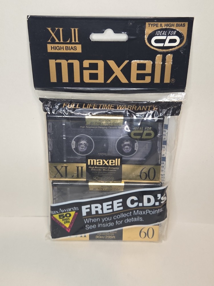Maxell XLII High Bias Audio Cassette Tapes 2-Pack
