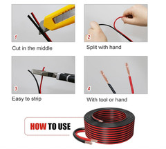 18 AWG 25FT Automotive Electrical Wire 2 Conductor Red Black Primary Speaker CCA