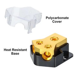 2 Way Power Distribution Block 0 2 4 AWG In 4 8 10 AWG Out Car Audio Amp