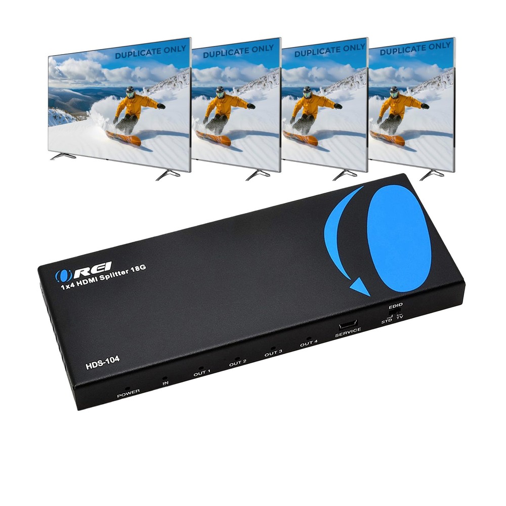 HDMI Splitter 1 in 4 Out – 4K60Hz HDMI 2.0 Splitter with HDCP 2.2, EDID Manag…