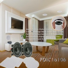 Pair 10″ In-Wall / In-Ceiling Speakers, 2-Way Flush Mount Home Speaker, 300 Watt