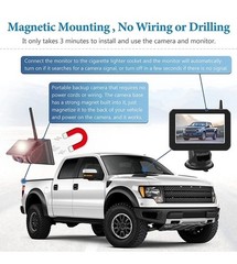 Wireless 5″ Monitor Solar Magnetic Backup Camer For Truck Car Trailer RV 1080P