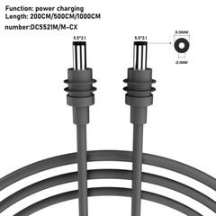 Sleek Black Waterproof DC Power Cable for Starlink for MINI Multiple Sizes