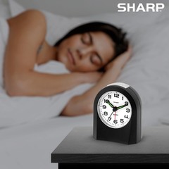 Small Battery Operated Analog Alarm Clock Silent No Ticking, Lighted on Deman…