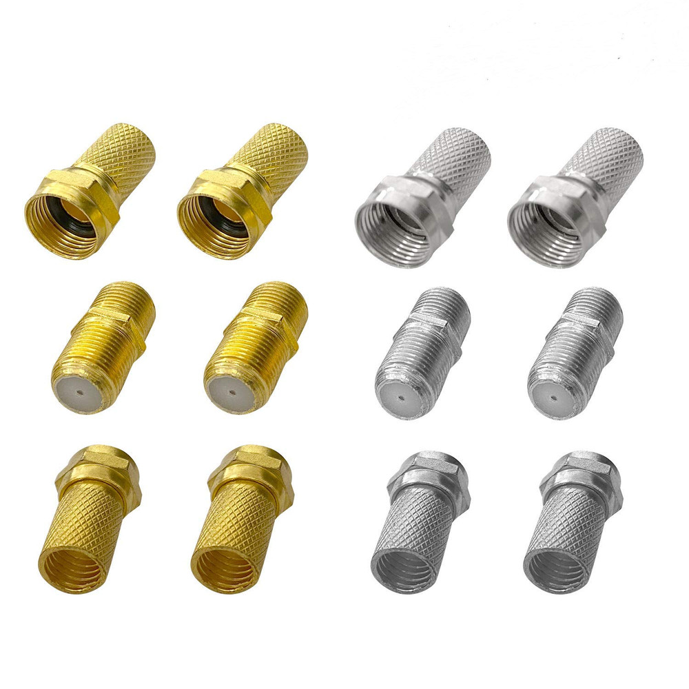 F Type Connector Kit for Coaxial Cable Extension/Repair, 8 Pcs RG6 P