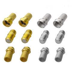 F Type Connector Kit for Coaxial Cable Extension/Repair, 8 Pcs RG6 P