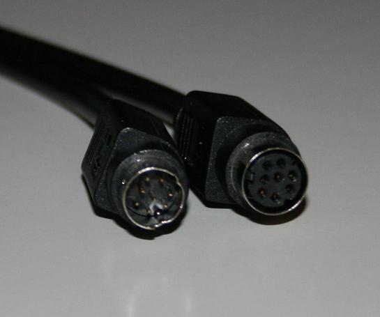 Mini Din Minidin 8 pin MF Black Extension 6 ft cable