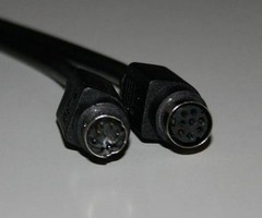 Mini Din Minidin 8 pin MF Black Extension 6 ft cable