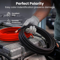 4 Gauge Wire, CCA Electrical Wire Extension Cord for Automotive Power/Ground, Ba