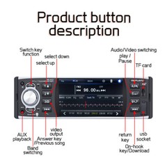 Single 1 Din Touch Screen 4″ In-Dash Head Unit Car Radio Stereo Bluetooth RDS/AM
