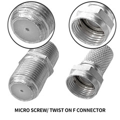 F Type Connector Kit for Coaxial Cable Extension/Repair, 8 Pcs RG6 P