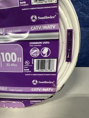 Southwire 100′ RG6 18 AWG Copper Clad Steel Dual Shield Coax Cable Bulk – New