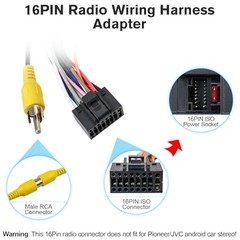 20Pin Radio Wiring Harness Adapter 16Pin ISO Android Car Stereo Wire Harness