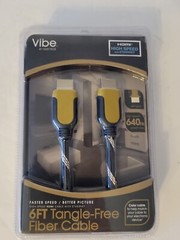 HDMI FIBER CABLE/CORD 6FT TANGLE FREE HIGH SPEED W/ETHERNET 1080P 3D VIDEO 24KT