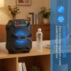 Rechargeable Bluetooth Speaker w/ 8” Woofer Portable LED Party Speaker AUX TWS