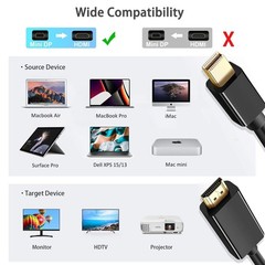 Mini DisplayPort DP Thunderbolt to HDMI Cable Adapter HD 4K for MacBook Surface