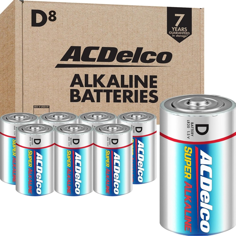 ACDelco Super Alkaline Maximum Power D Batteries for Home and Household Use