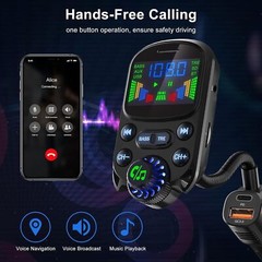 Car Bluetooth FM Transmitter Wireless MP3 Player PD USB Fast Car Charger Adapter