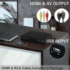 Tojock DVP-506 Region Free DVD CD Player HDMI RCA USB 1080p Upscale Black