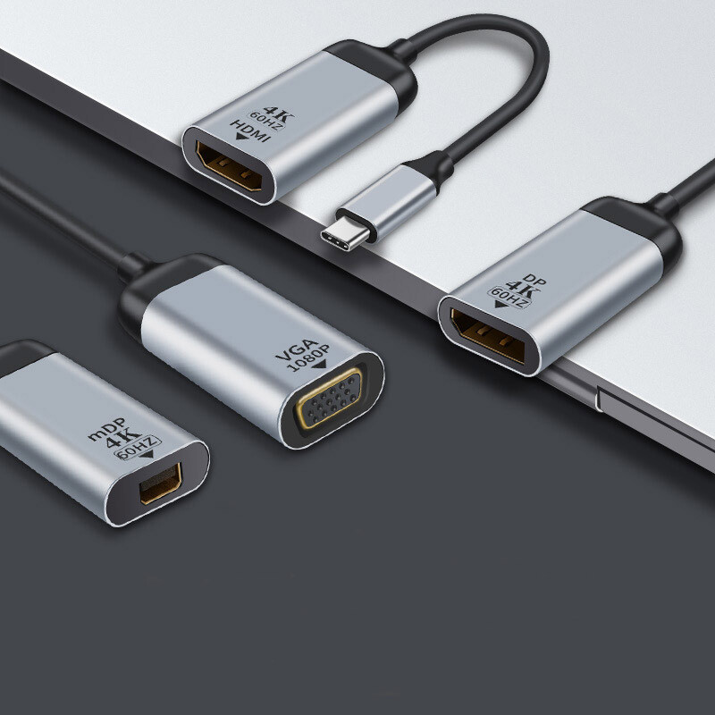 USB-C Type C Male to Mini DP DisplayPort HDMI VGA RJ45 Female Adapter Converter