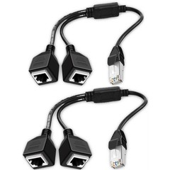 RJ45 Splitter Adapter 1 to 2 Port Ways CAT 7 6 5 LAN Ethernet Cable Connector